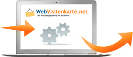 Laptop mit Aufschrift Webvisitenkarte.net